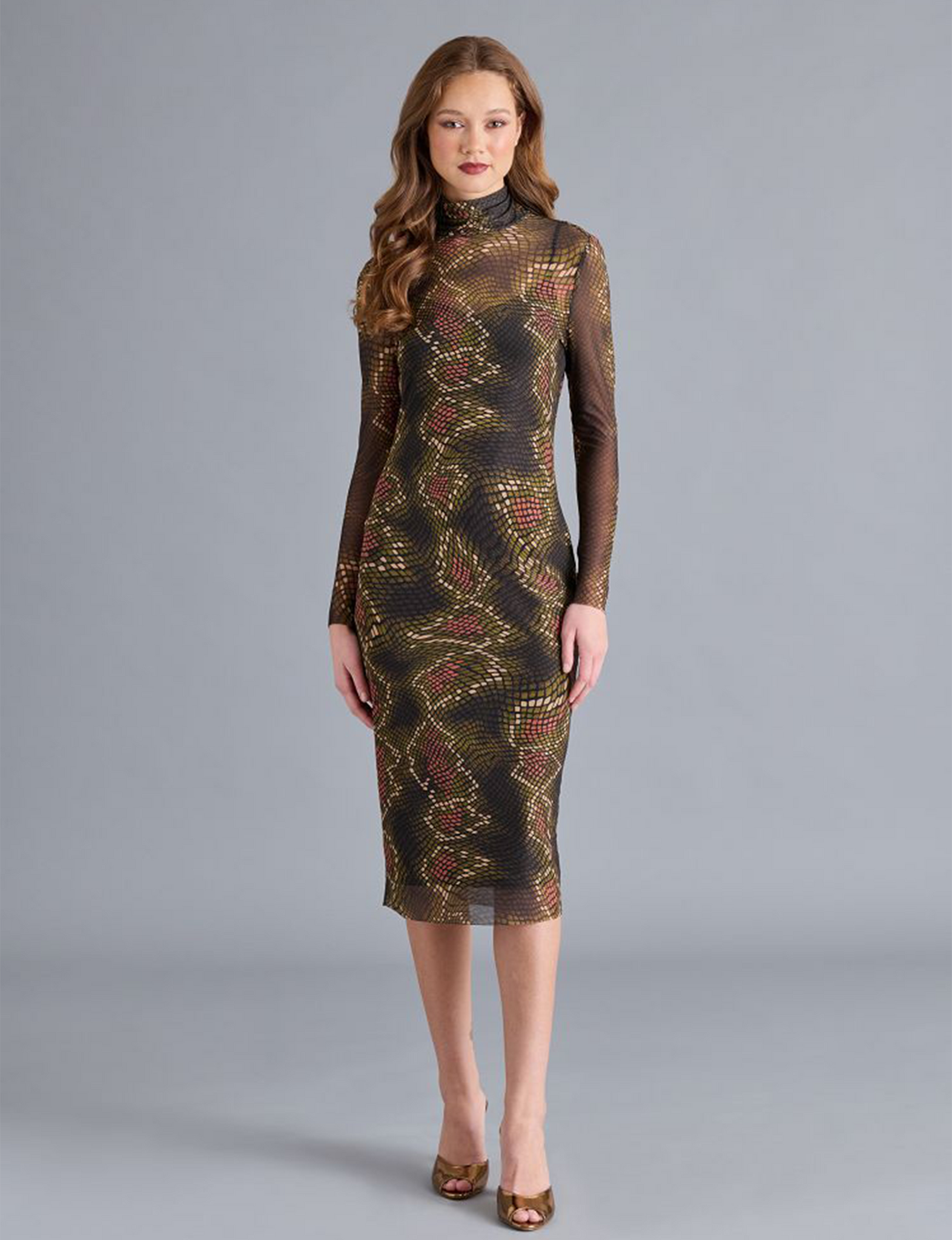 Vivienne Dress, Fossil Brown