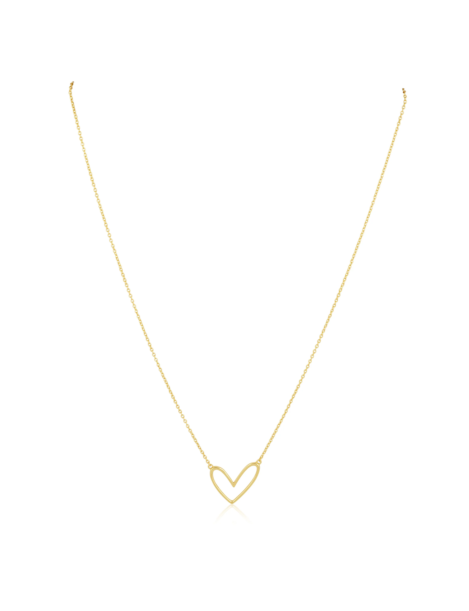 Abigail Open Heart Necklace, Gold