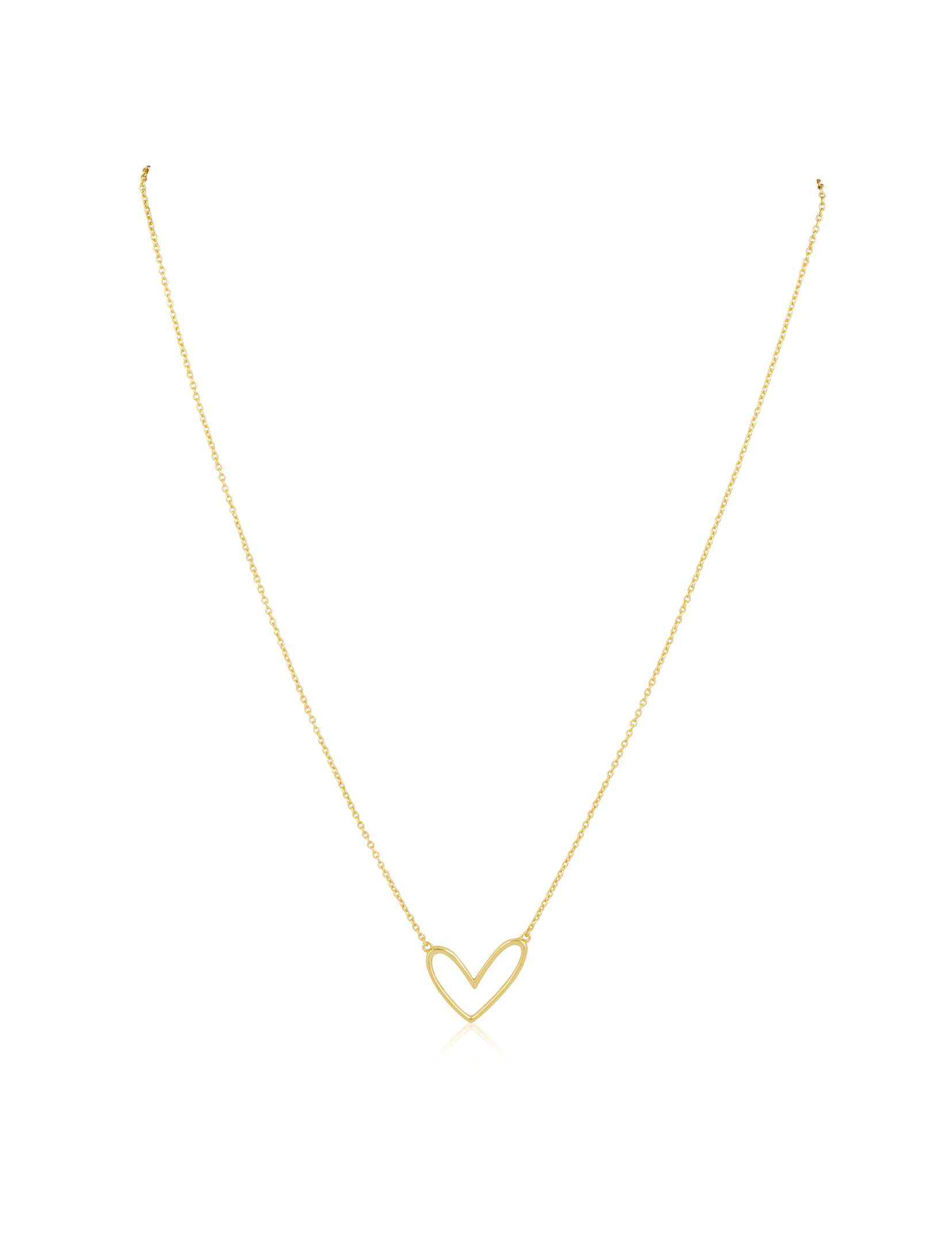 Abigail Open Heart Necklace, Gold