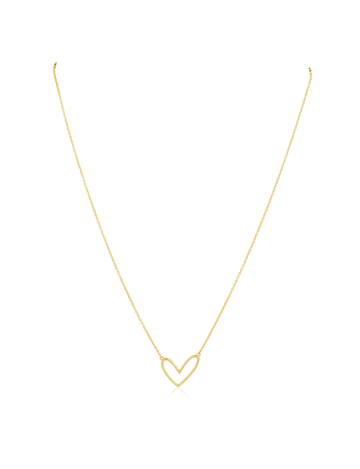 Abigail Open Heart Necklace, Gold