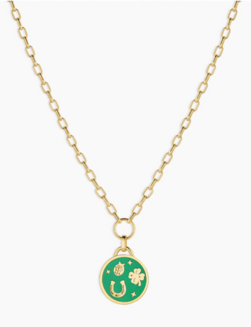 Feeling Lucky Coin Necklace, Gold