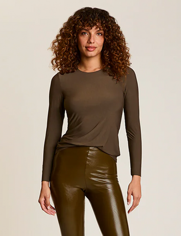 Butter L/S Crewneck Top, Cadet