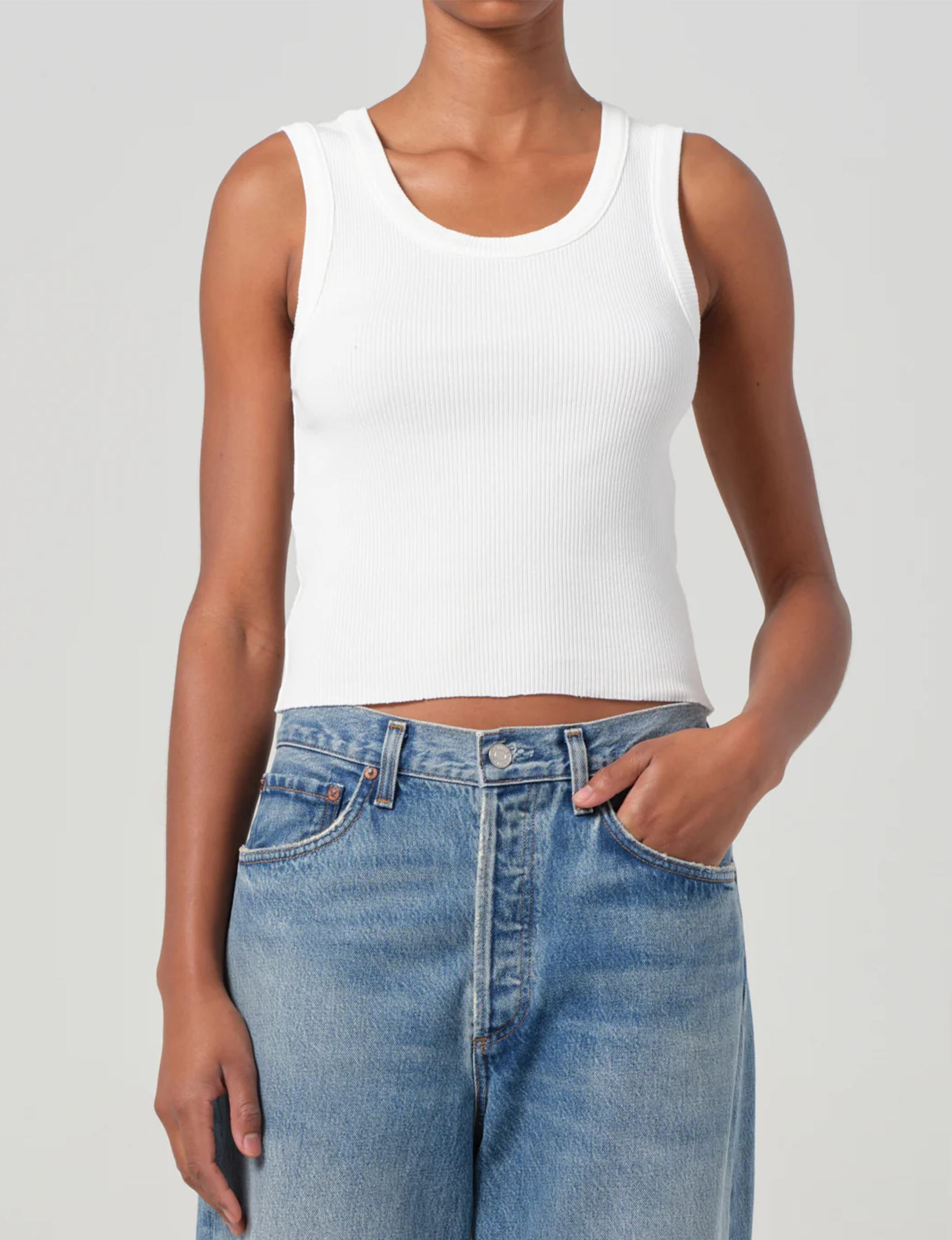 Shrunken Poppy Tank, White