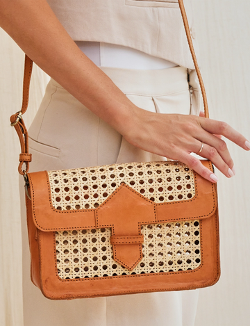 Wind Road Convertible Clutch, Tan