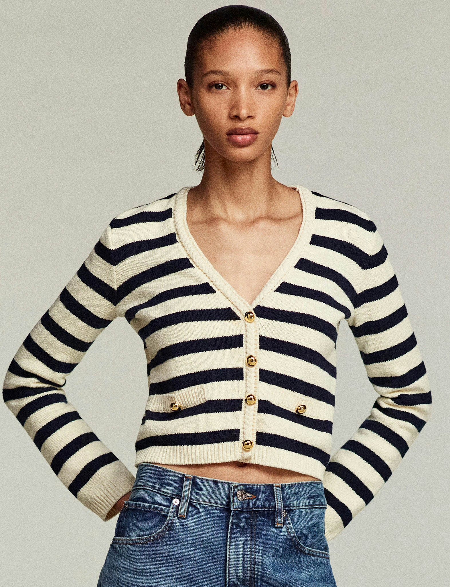 Harbor Cardigan, Navy/Multi