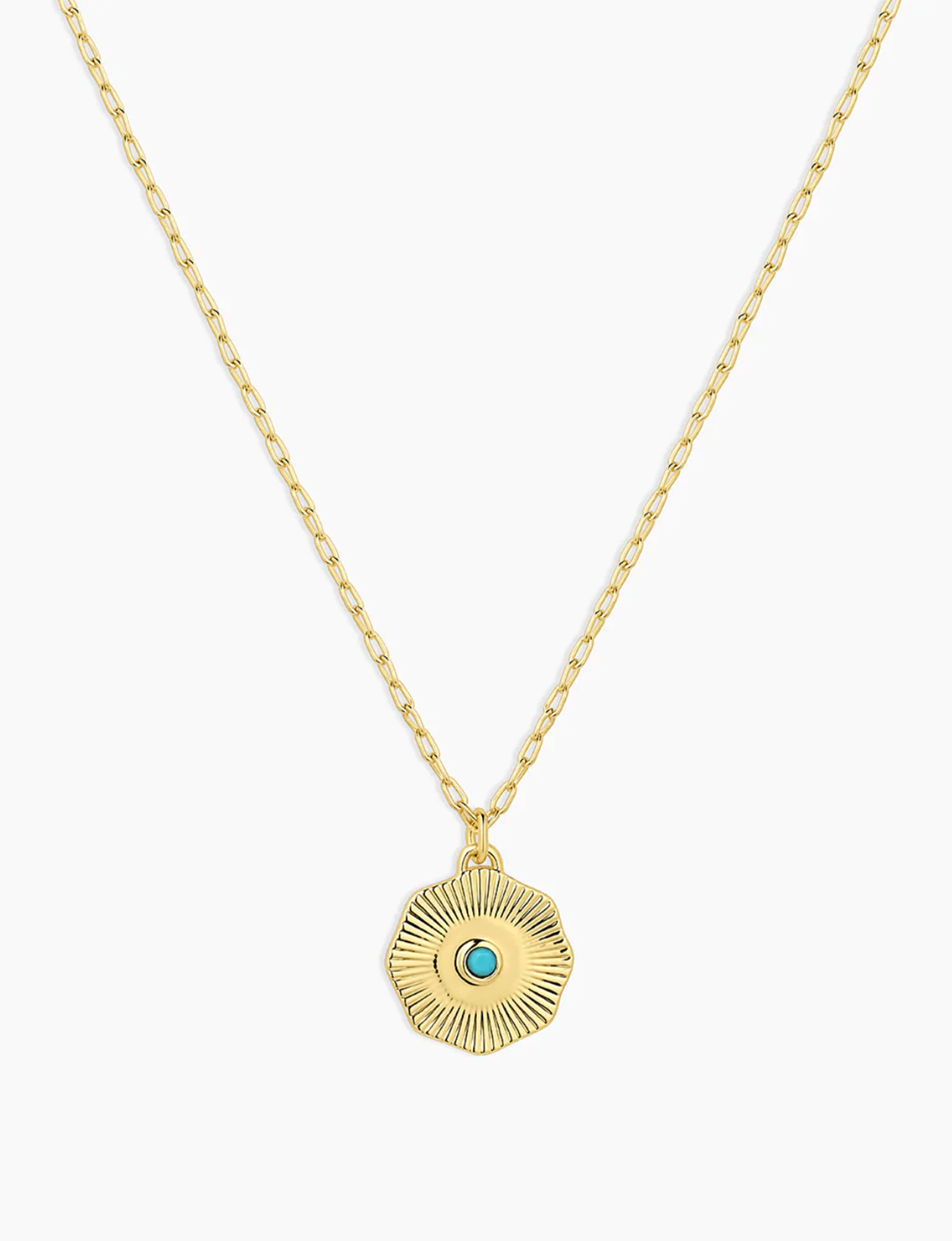 Birthstone Coin Necklace (December), Turquoise