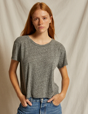 Harley Boxy Crew Tee, Heather Grey