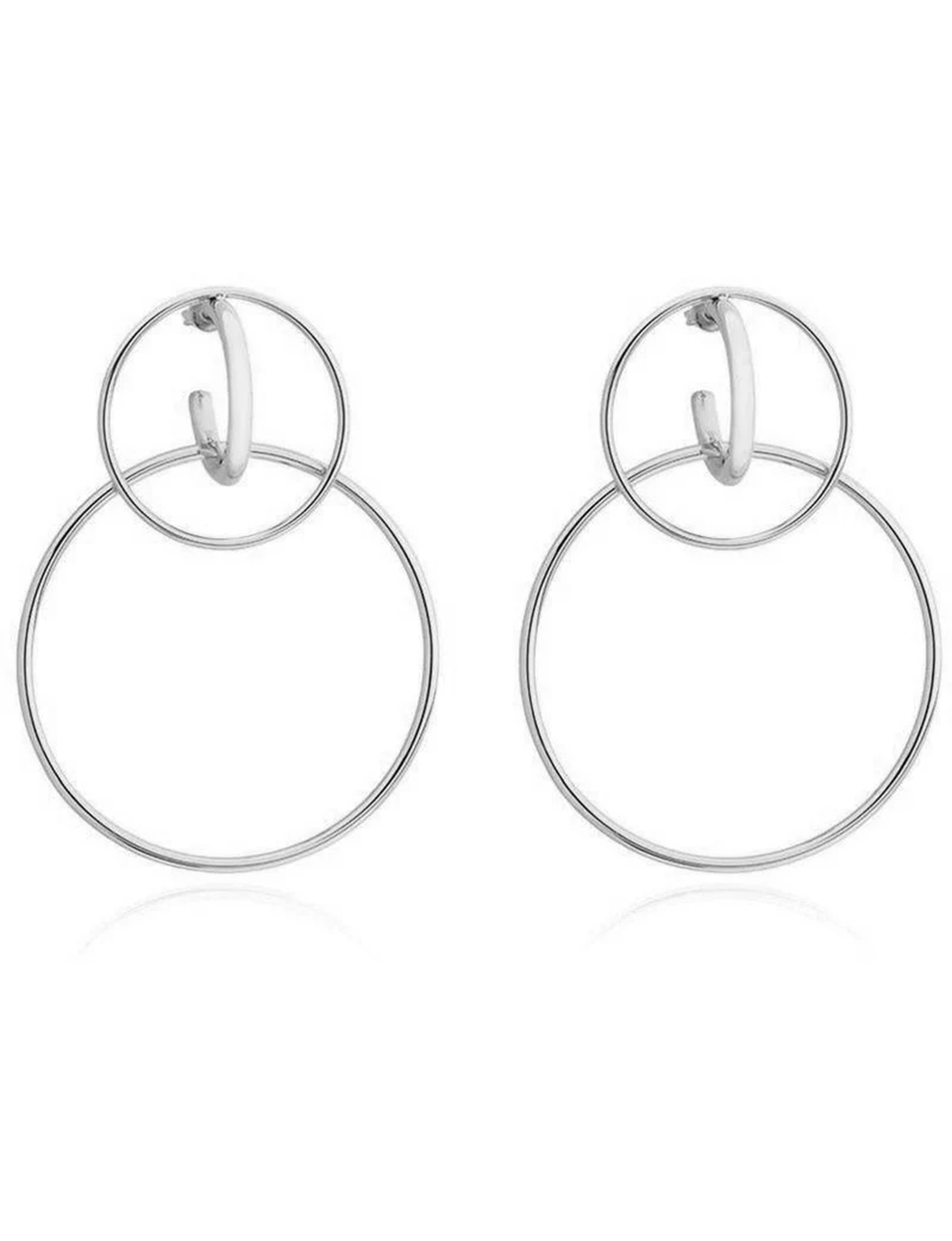 Kara Double Hoop, Silver