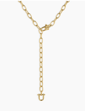 Atlas Lariat Necklace, Gold