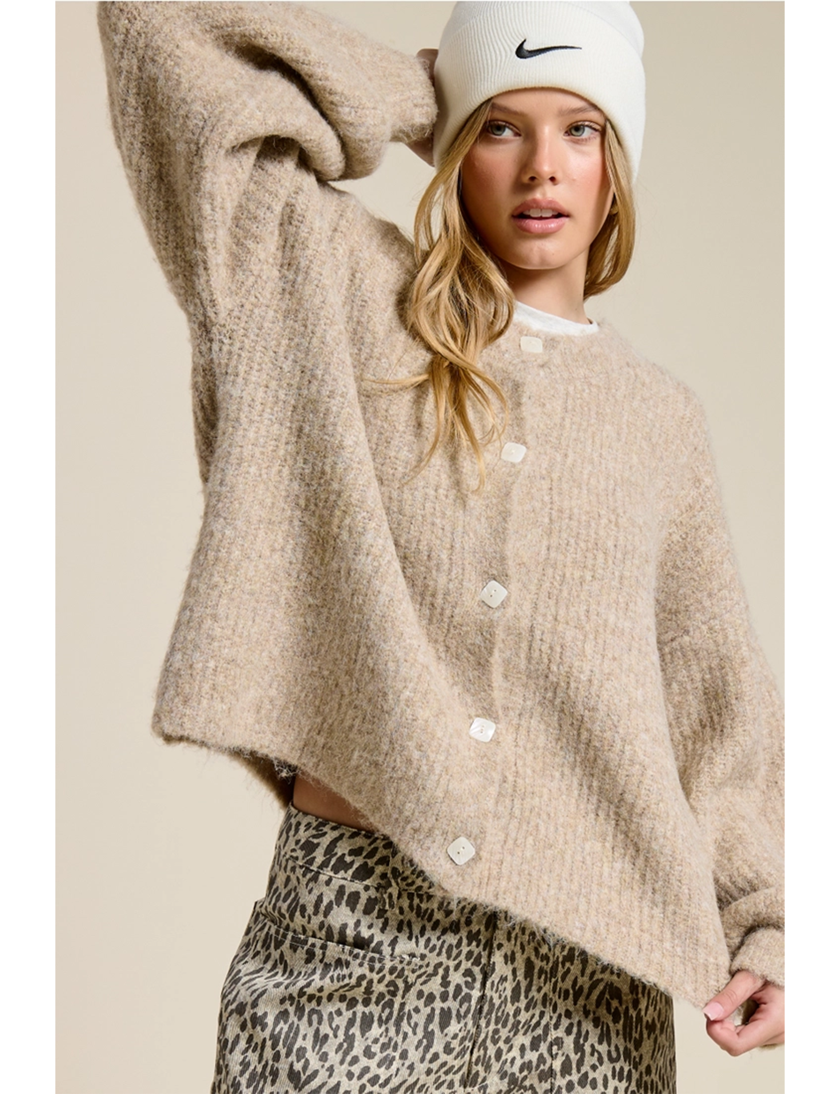 Balloon Cardigan, Mocha