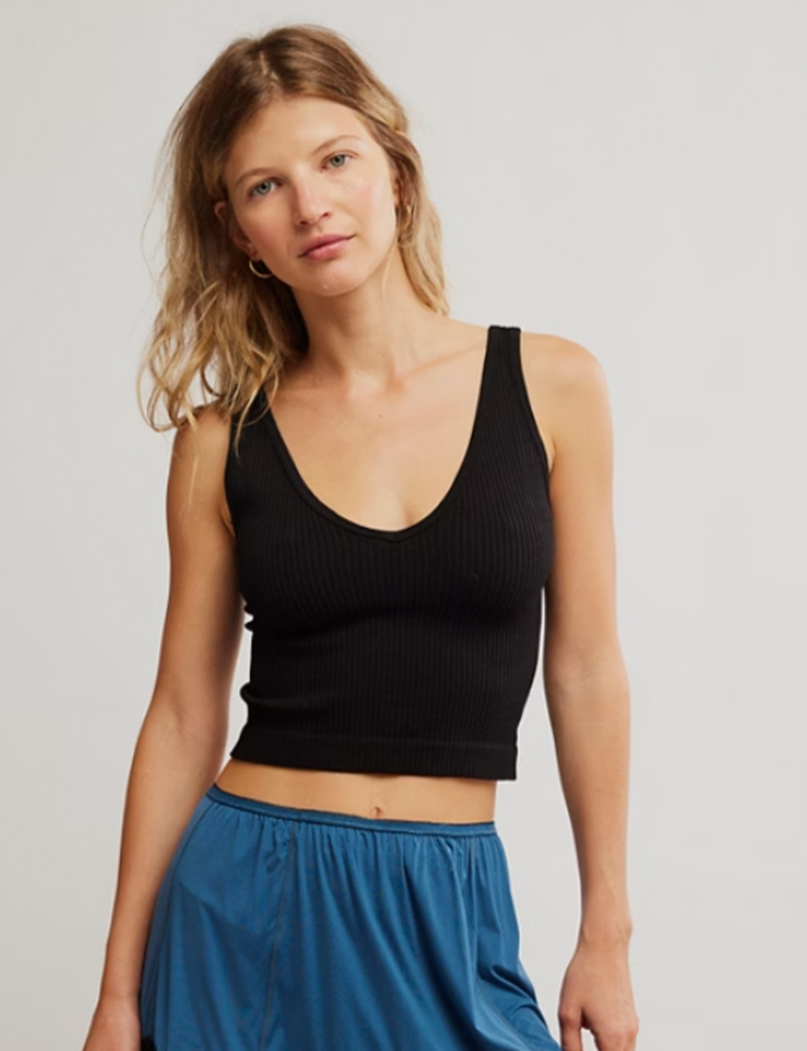 Solid Rib Brami, Black