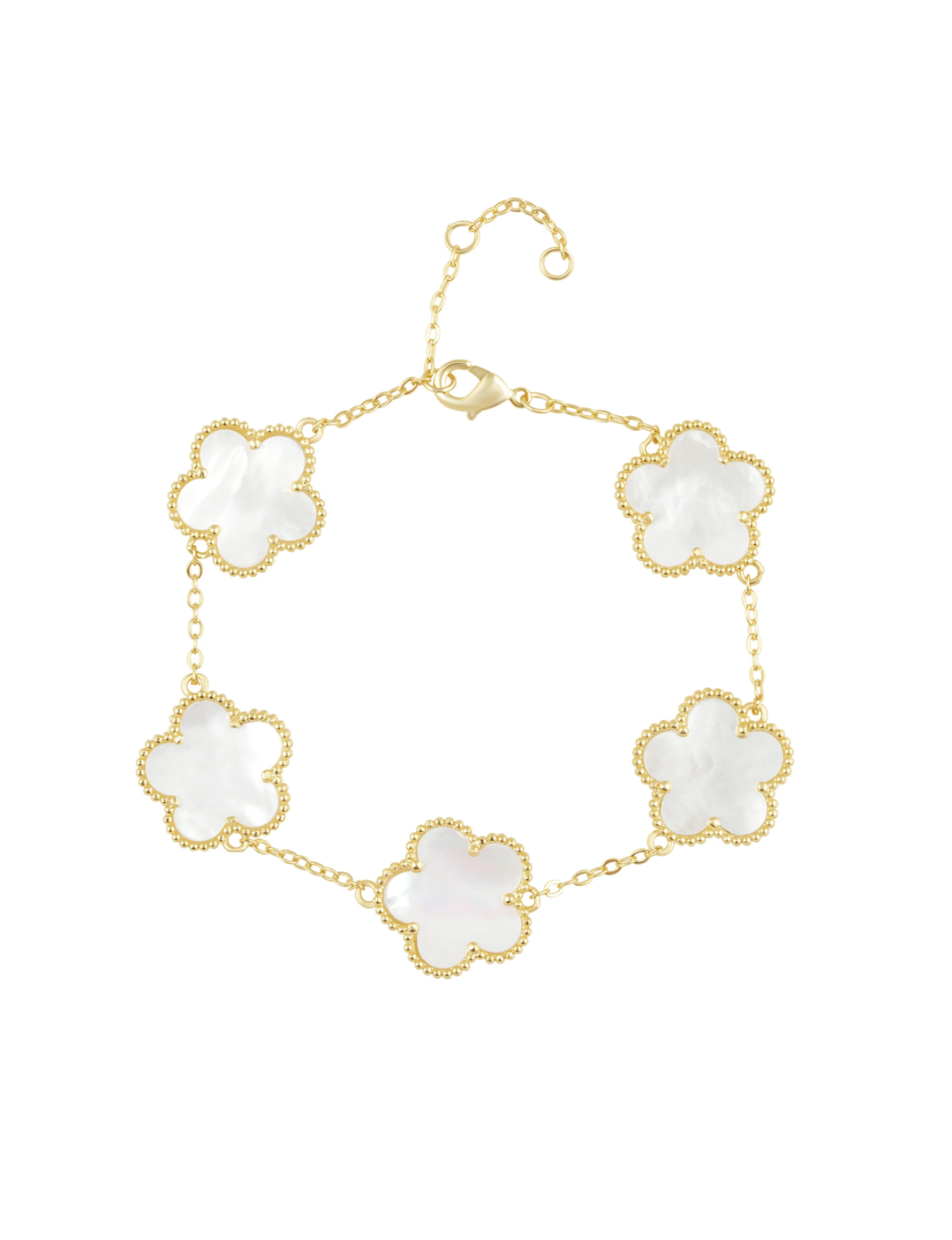 Adeline Clover Bracelet, Mother of Pearl