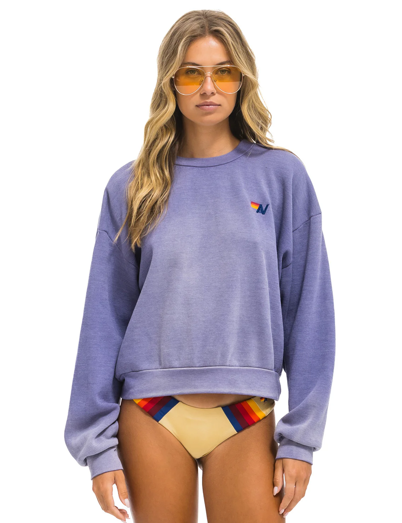 Relaxed Essential Crew Sweatshirt, Faded Grape