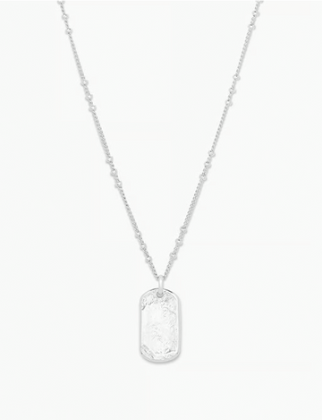 Griffin Dog Tag Necklace, Silver