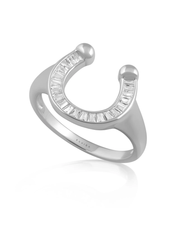 Off To The Races Signet Ring, Silver