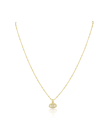 Pippa Evil Eye Necklace, Gold