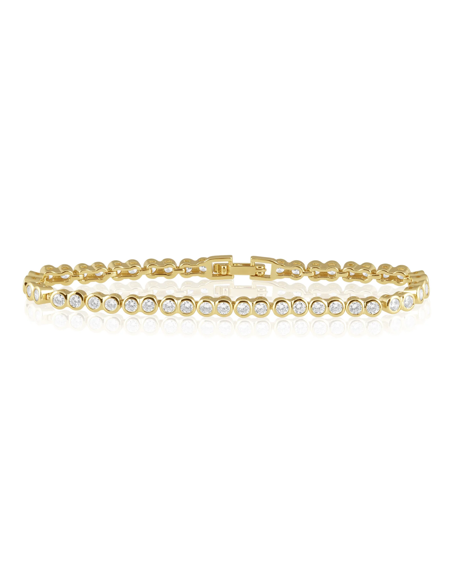 Bezel Tennis Bracelet, Gold