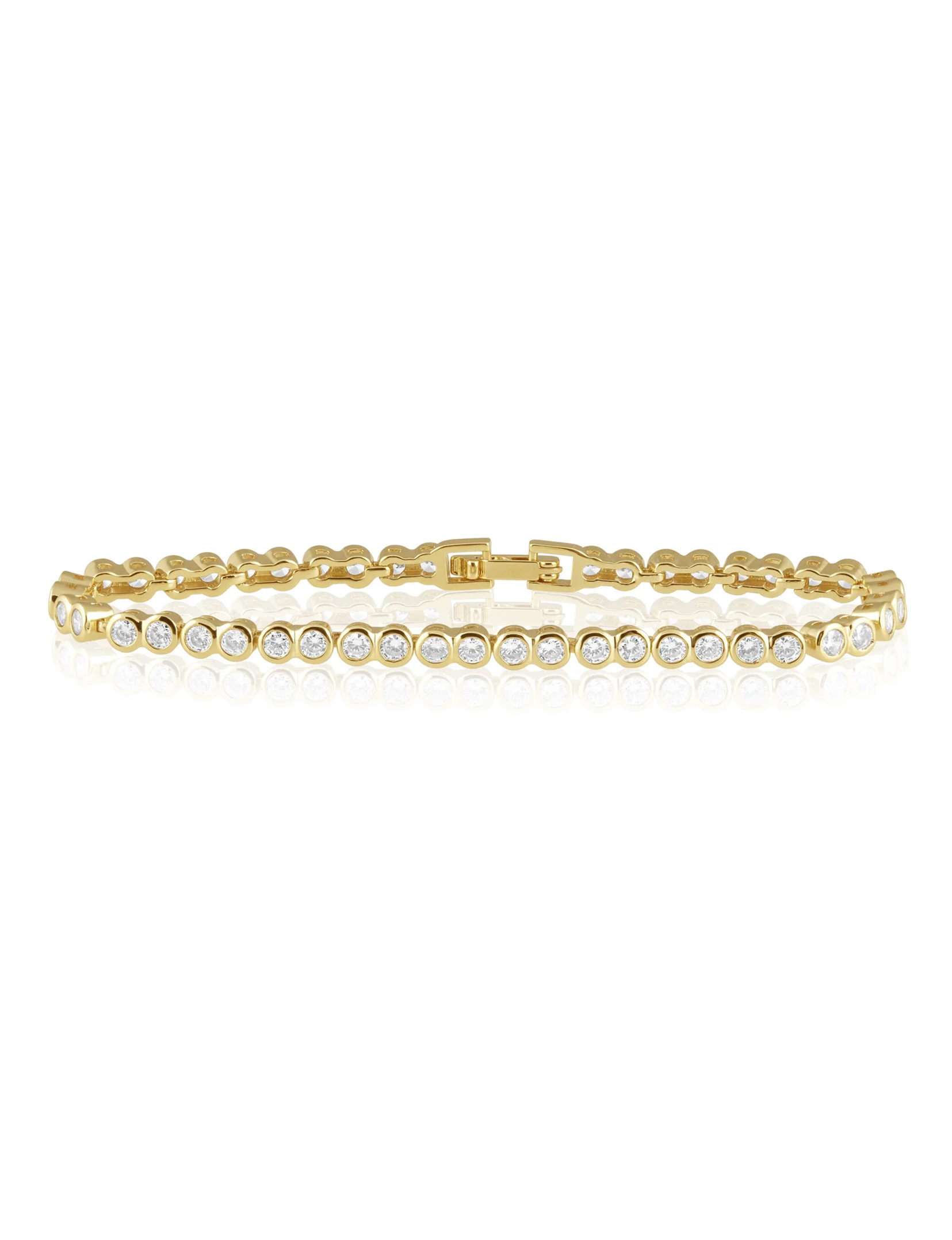 Bezel Tennis Bracelet, Gold