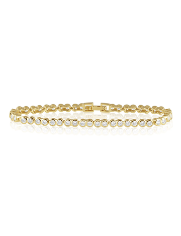 Bezel Tennis Bracelet, Gold