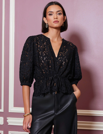 Chloe Lace Top, Black