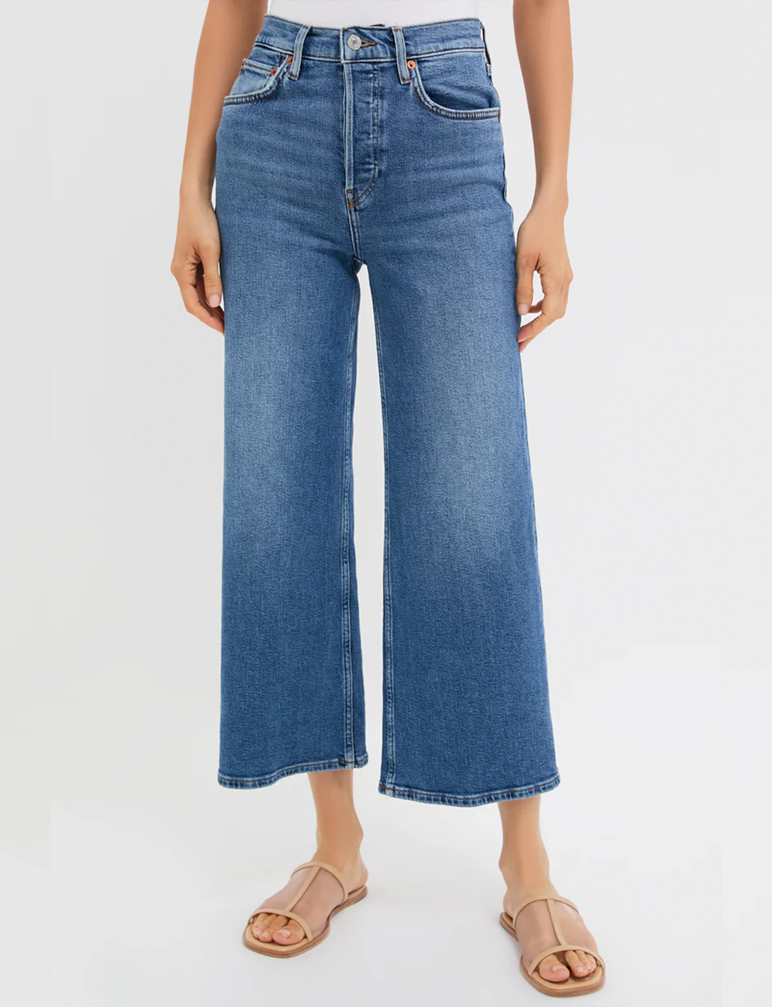 High Rise Wide Leg Crop, Mid 70s