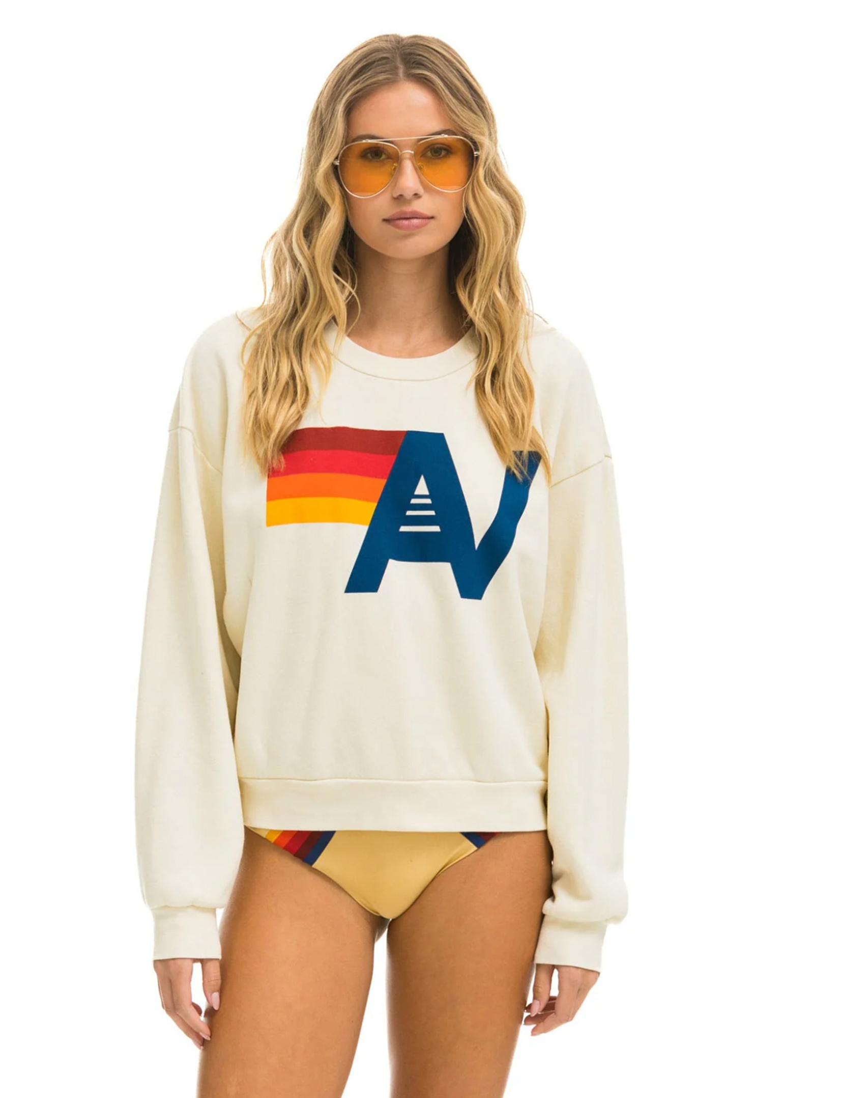 Logo Crew Sweatshirt, Vintage White