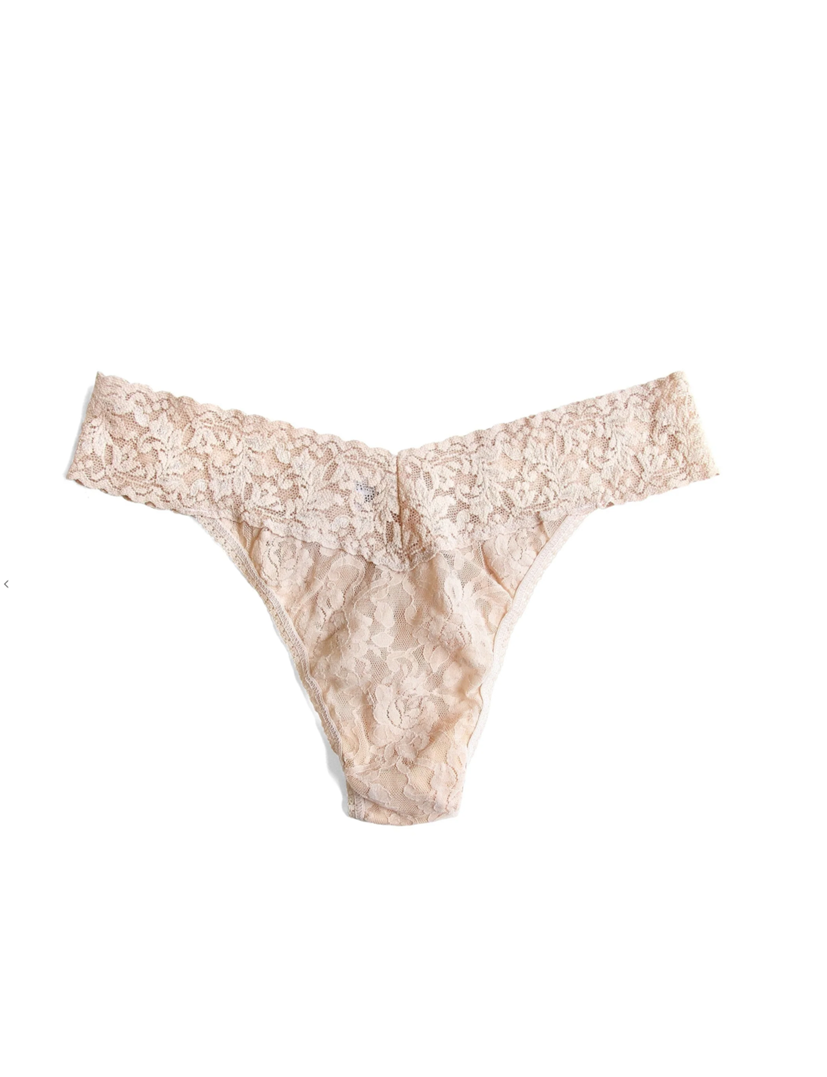 Signature Lace Original Rise Thong, Chai