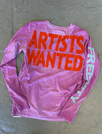 Artists Wanted L/S Tee, Pink Juice/Silver