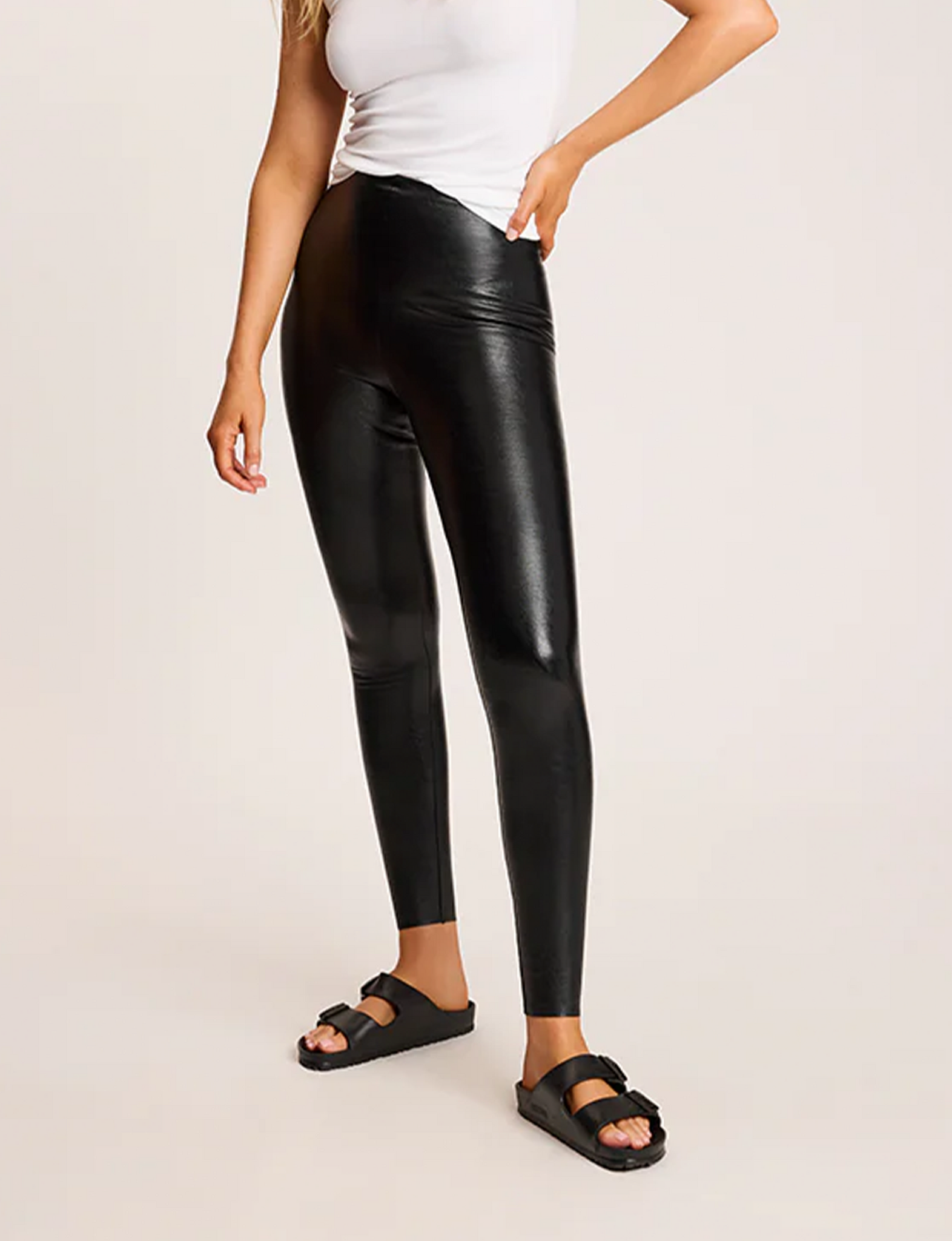 Perfect Control Faux Leather Legging, Black
