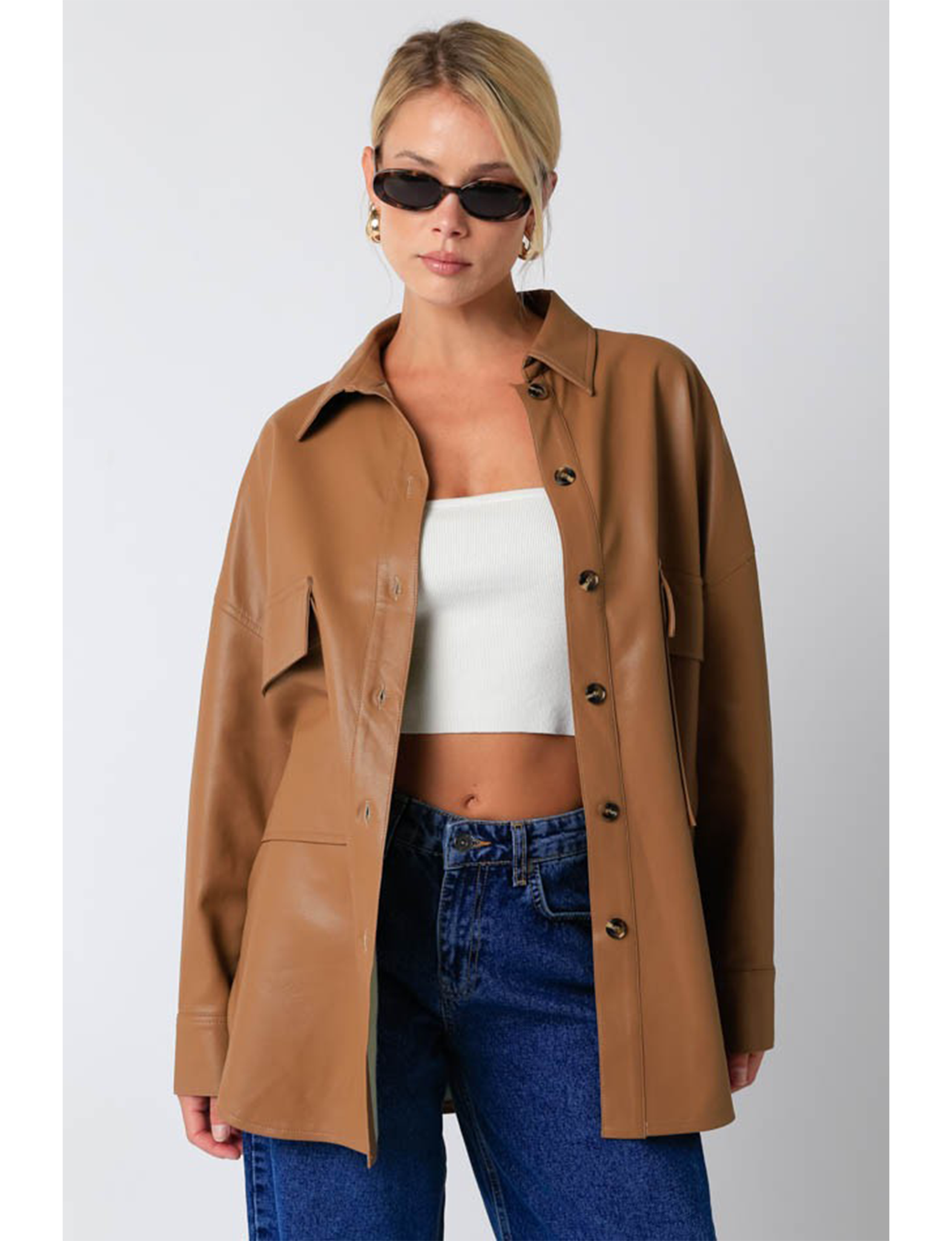 Cora Pu Jacket, Taupe