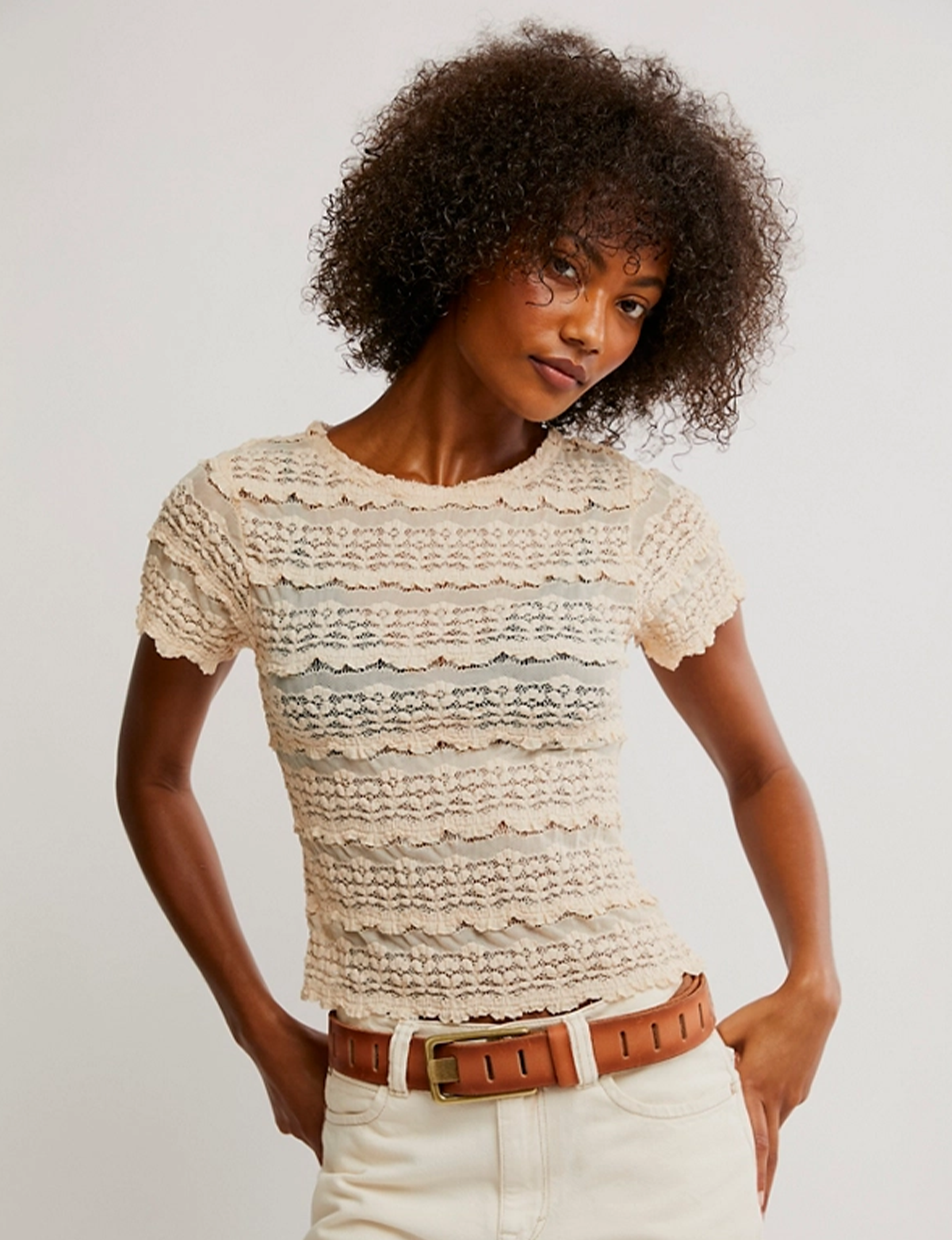 Angelina Lace Tee, Tea