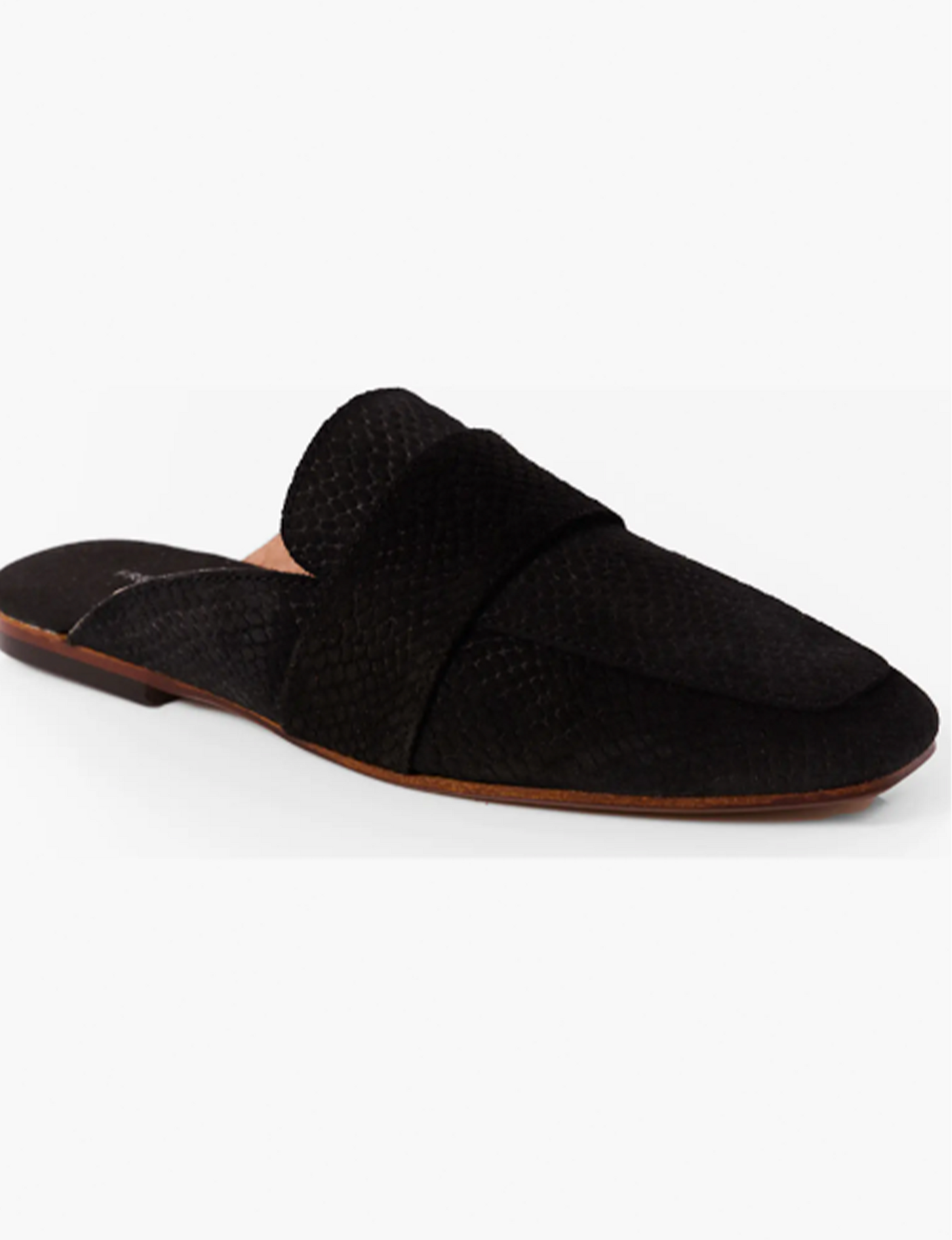 At Ease Loafer Slide, Black Suede