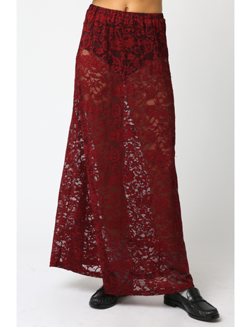 Sofia Laced Skirt, Burgundy