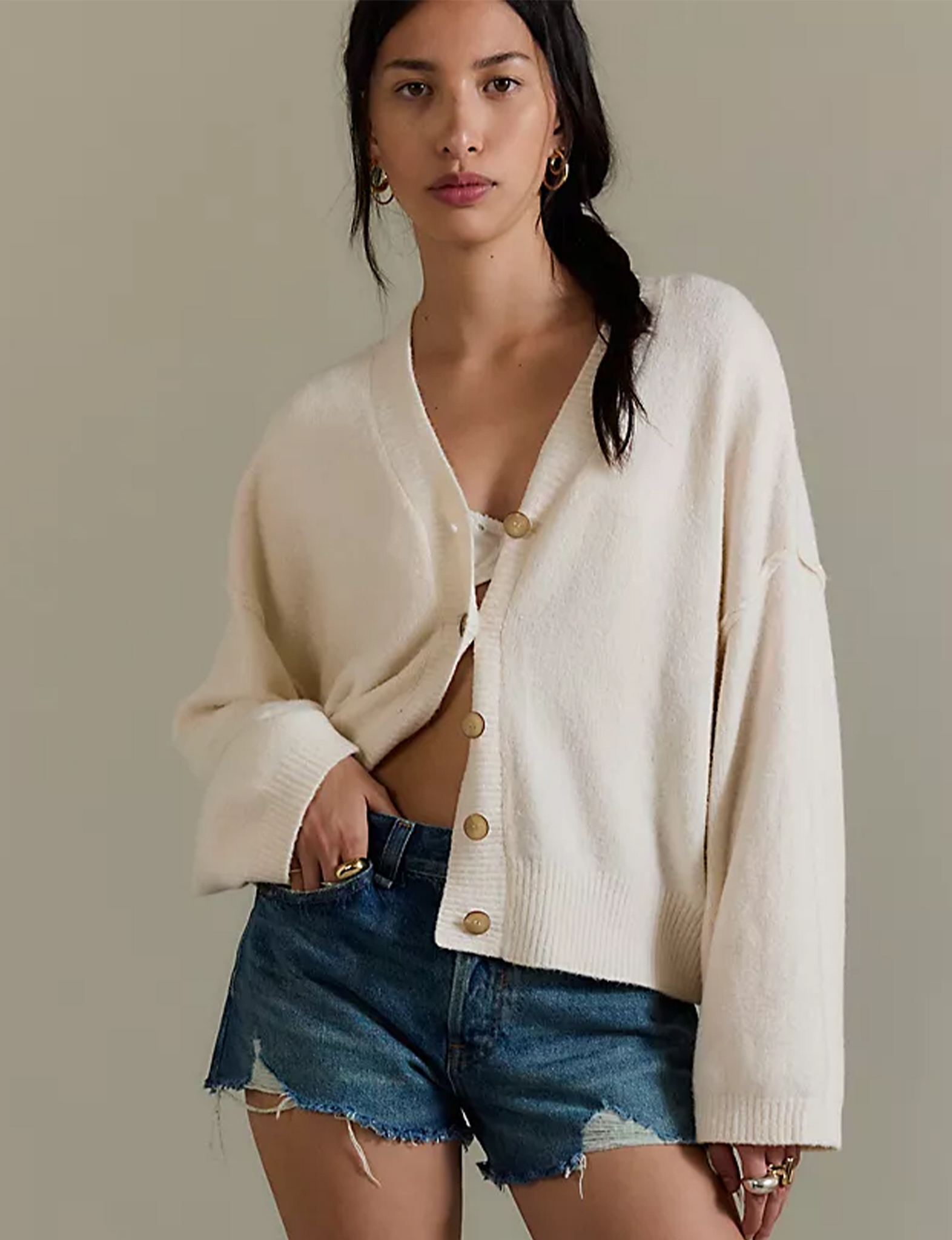 Cool of The Night Cardi, Ivory