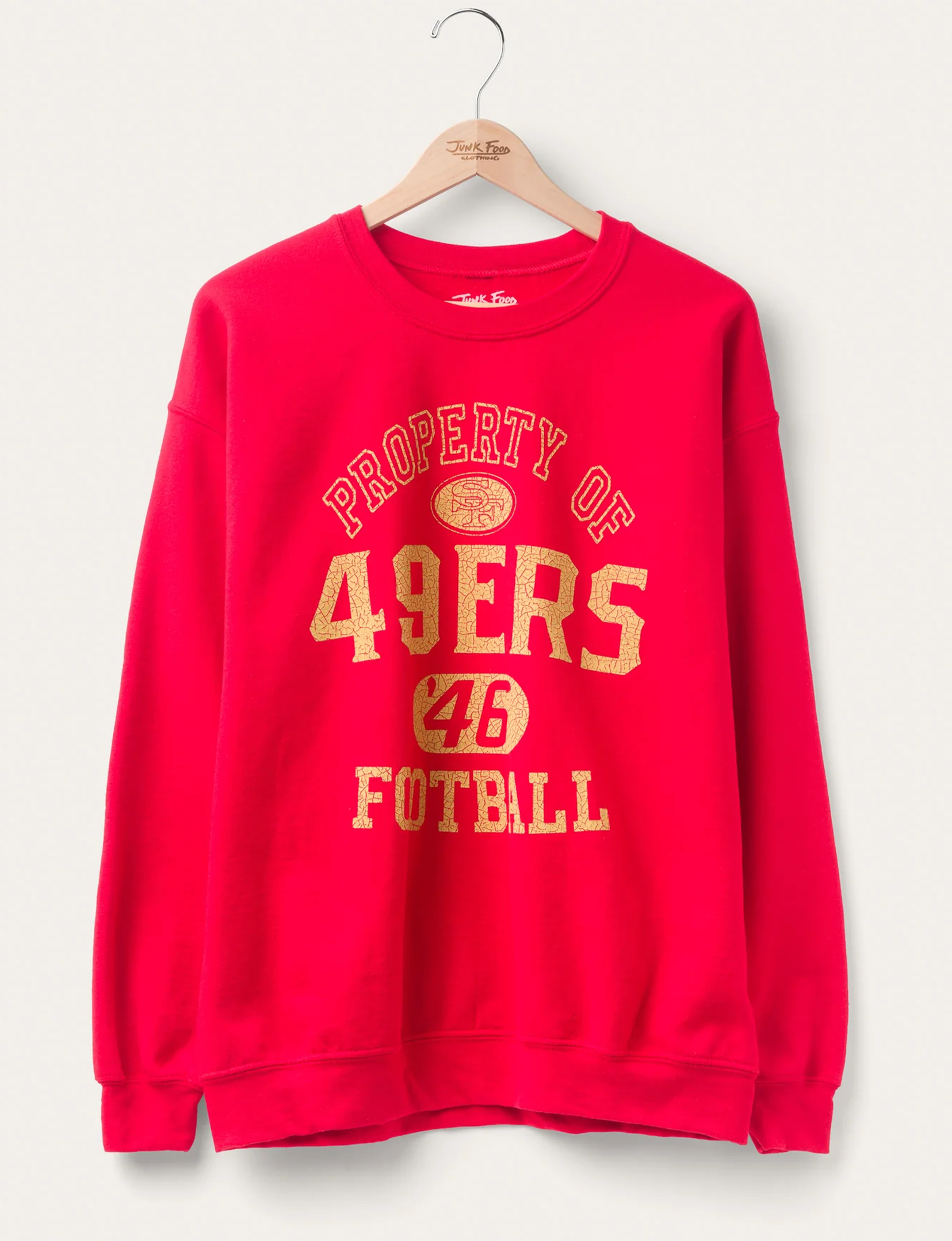 49ers Property Crew Fleece, Red