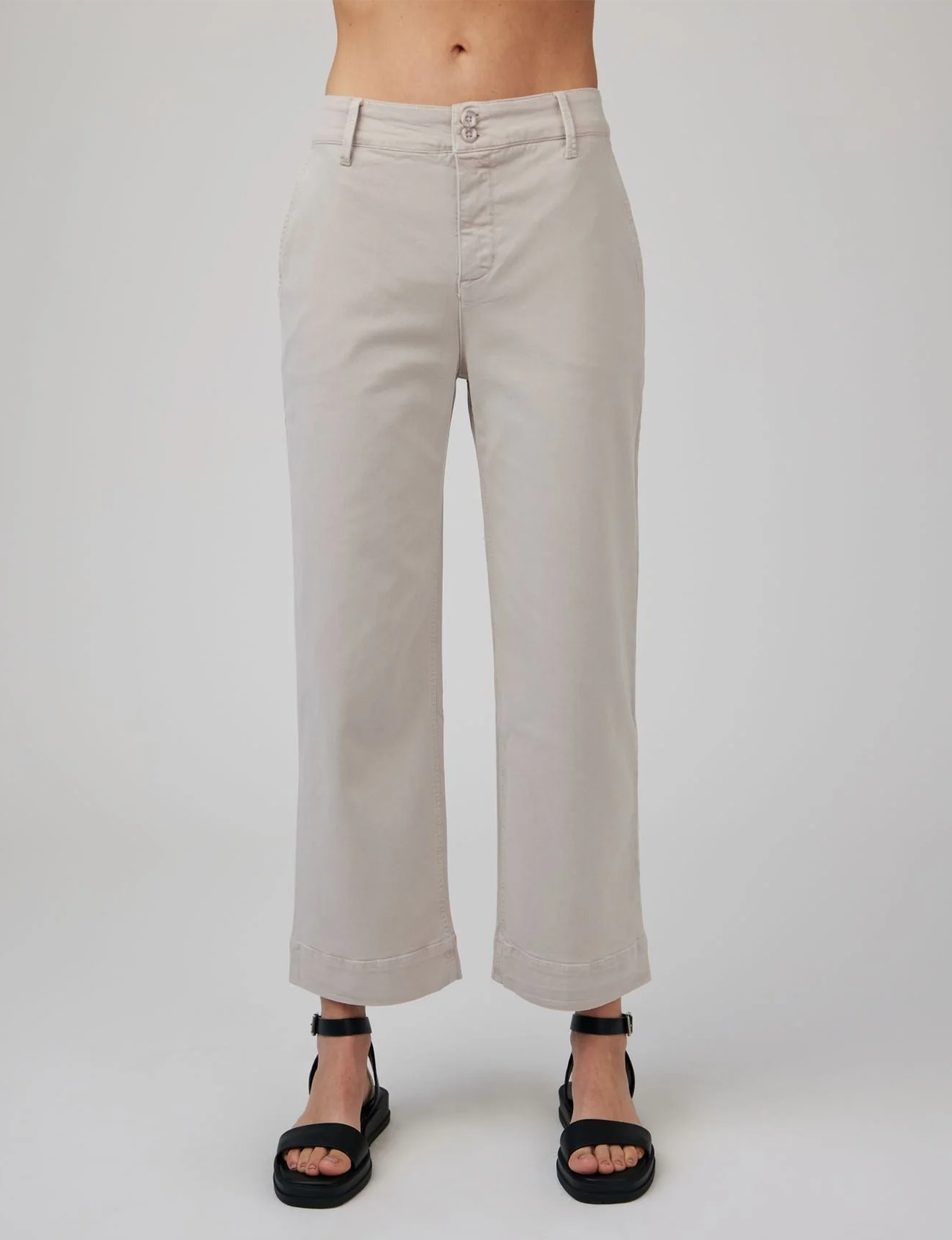 Saige Wide Leg Crop Pant, Coastal Stone