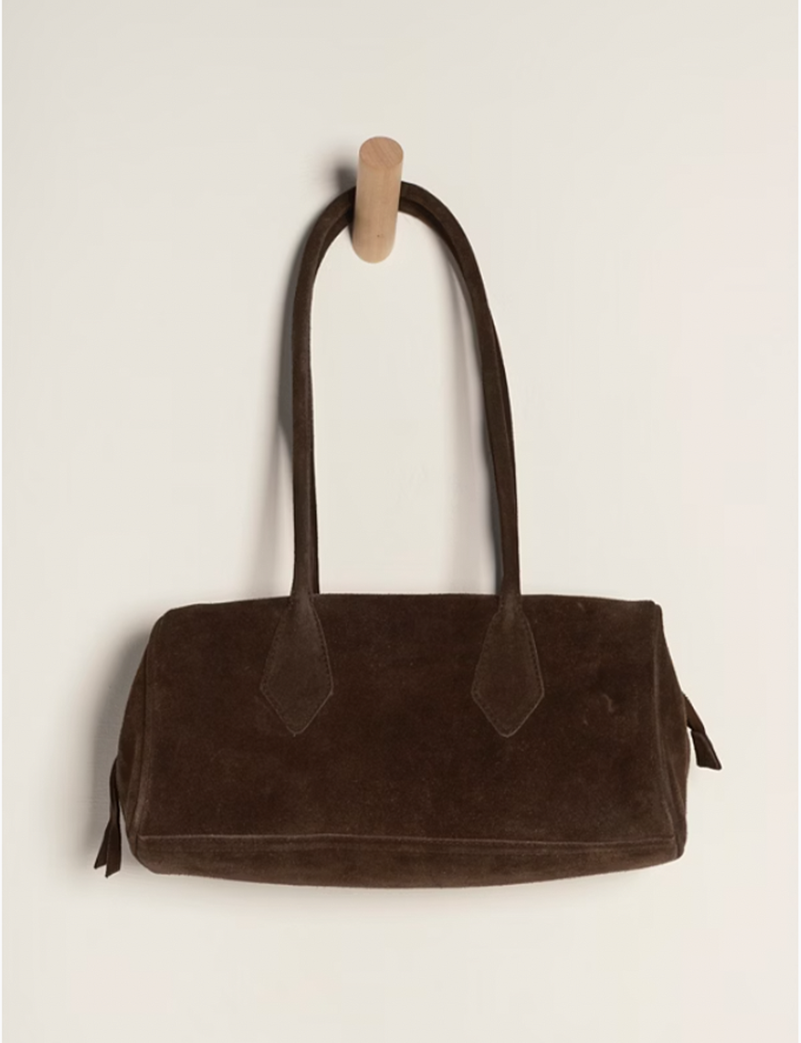 Sierra Shoulder Bag, Chocolate Suede