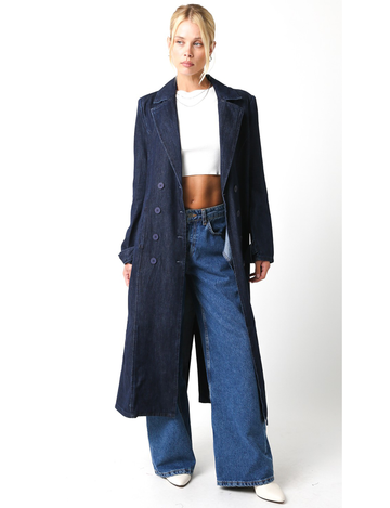 Lindsey Denim Coat, Dark Denim