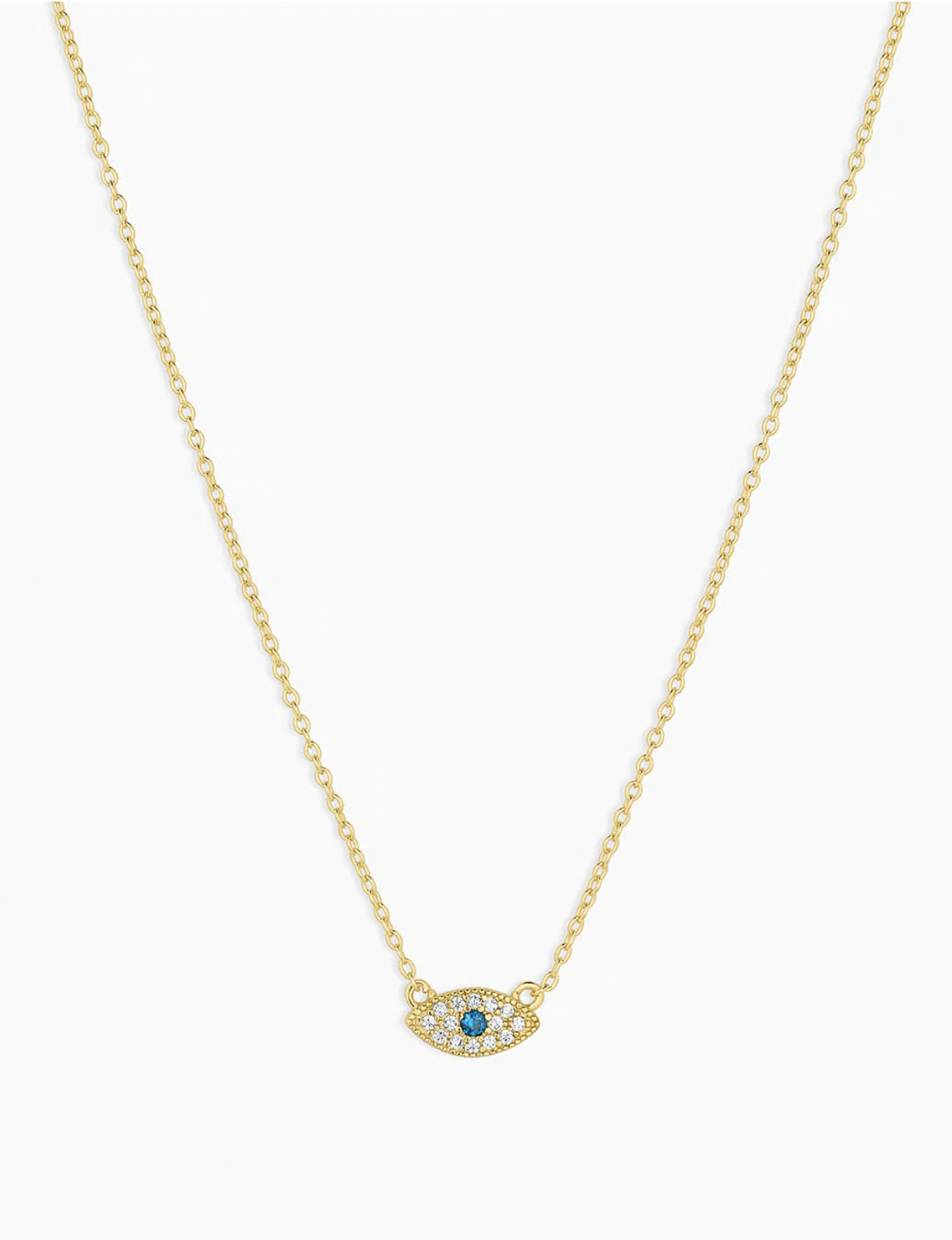 Evil Eye Necklace, Gold Plated