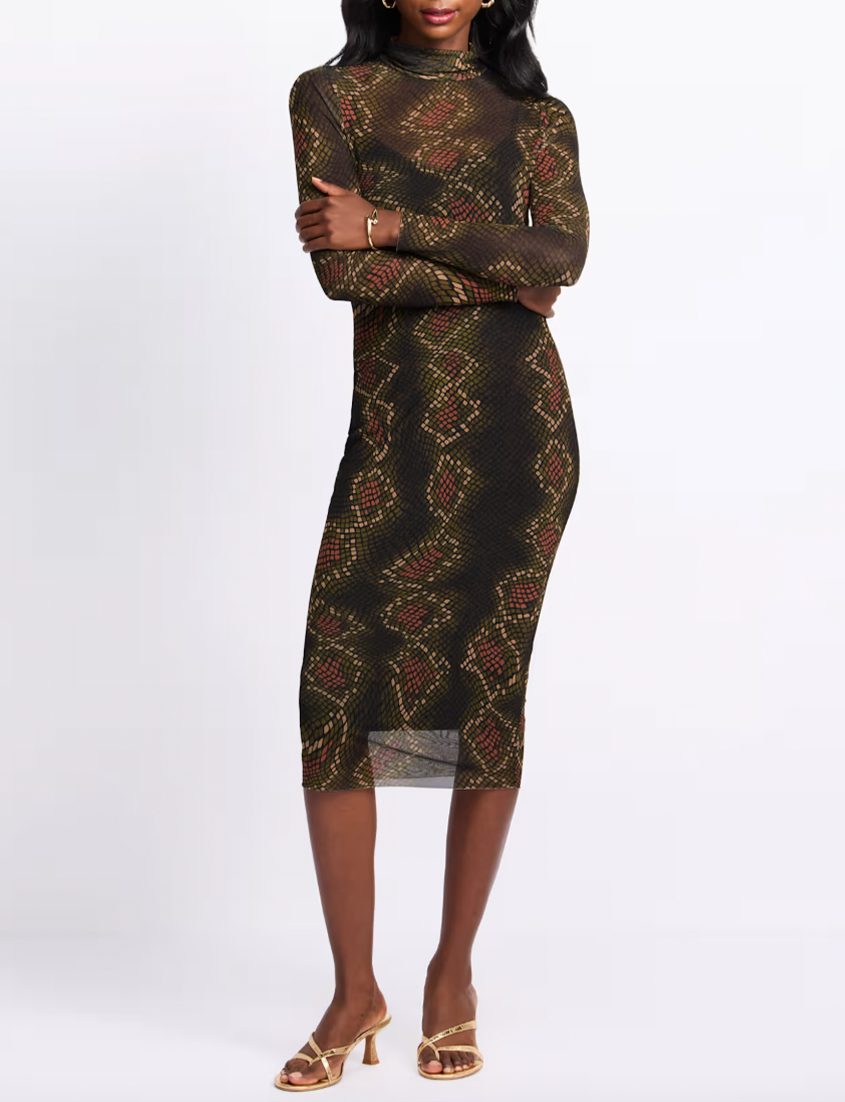 Vivienne Dress, Fossil Brown