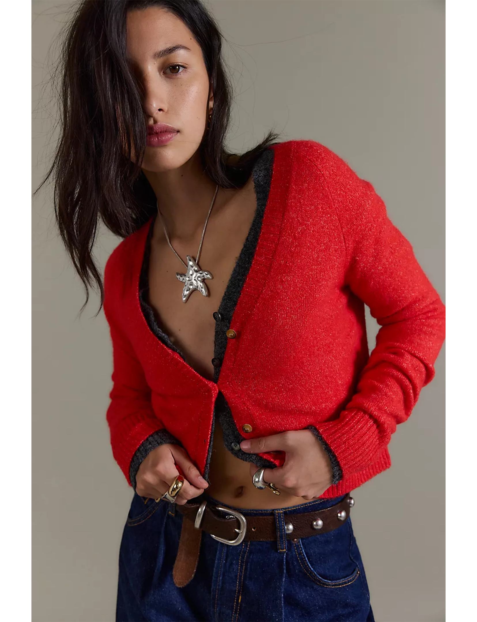 School Girl Cardi, Cherry Pop Melange