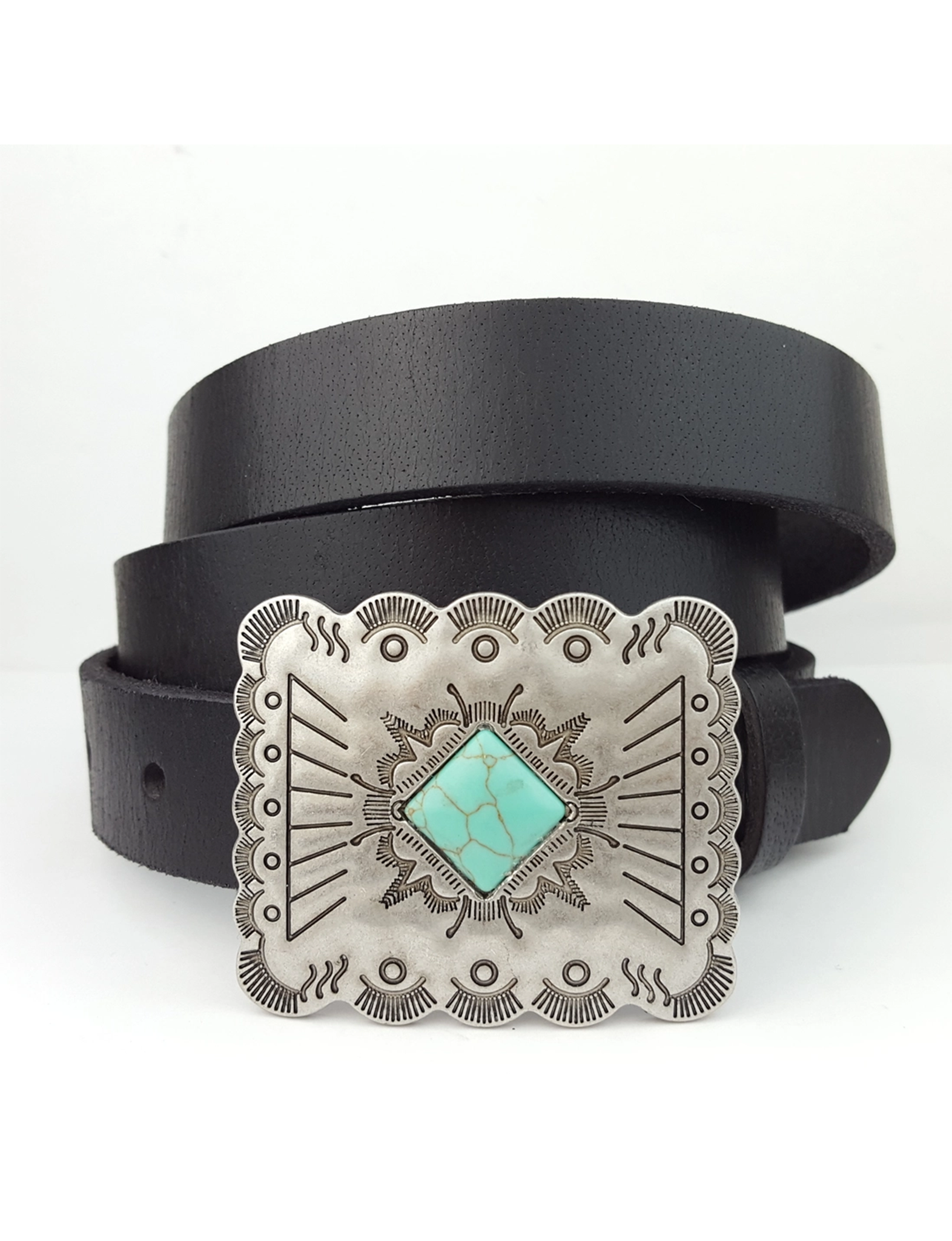 Skinny Leather Belt, Black