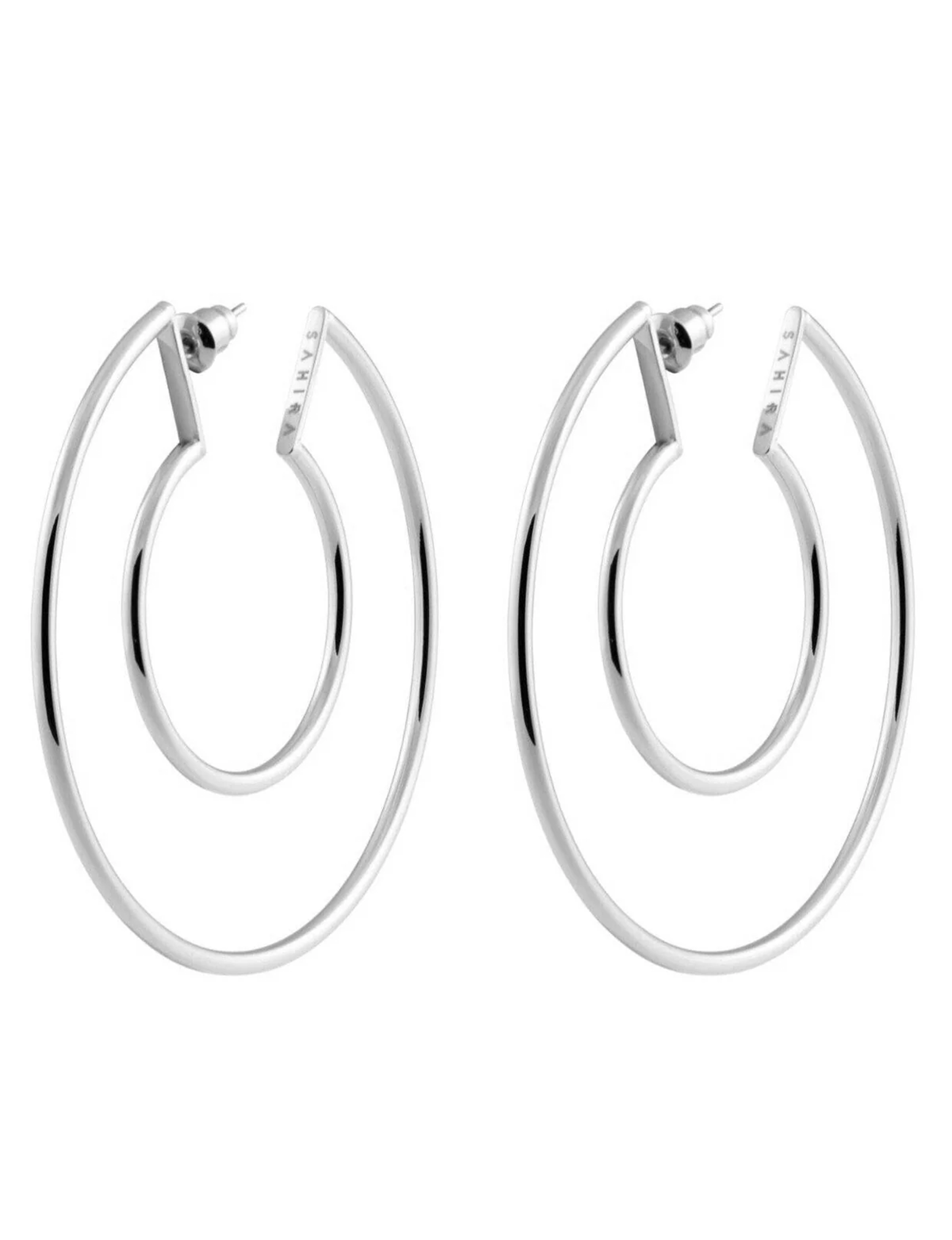 Faye Cutout Hoops, Silver