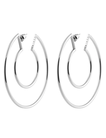 Faye Cutout Hoops, Silver