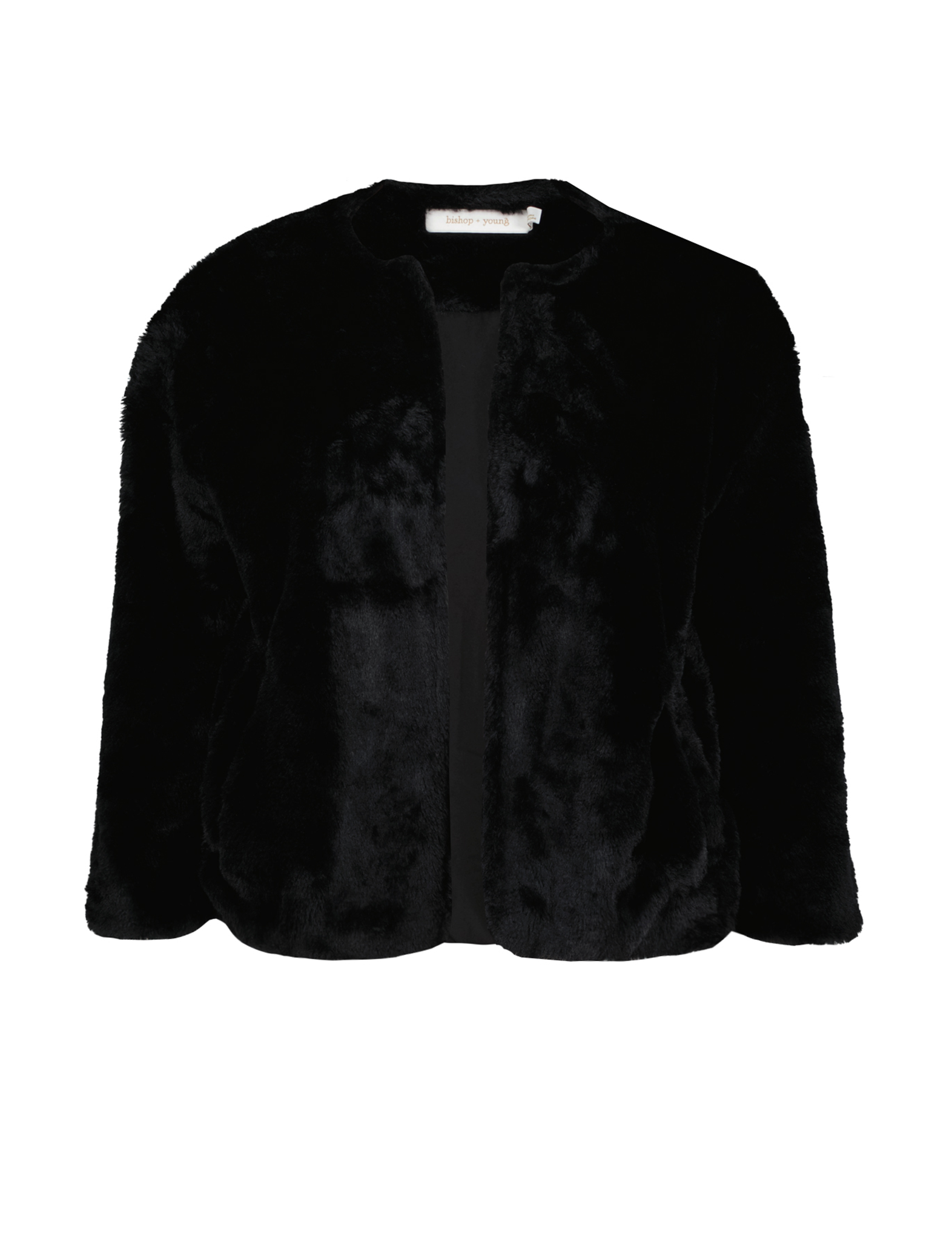 Mica Faux Fur Jacket, Black