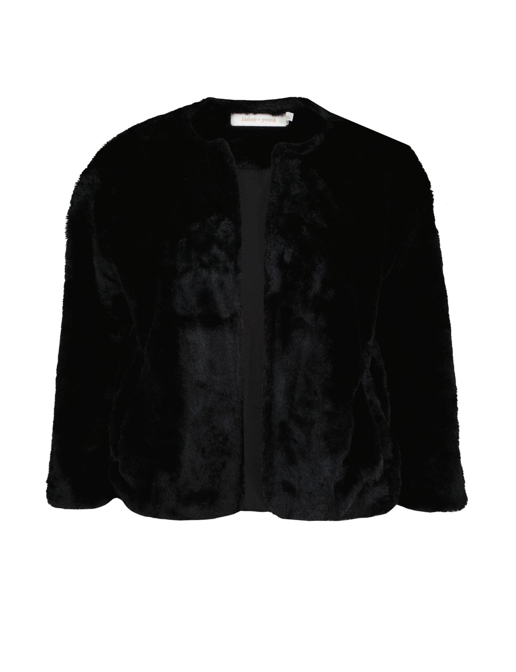 Mica Faux Fur Jacket, Black