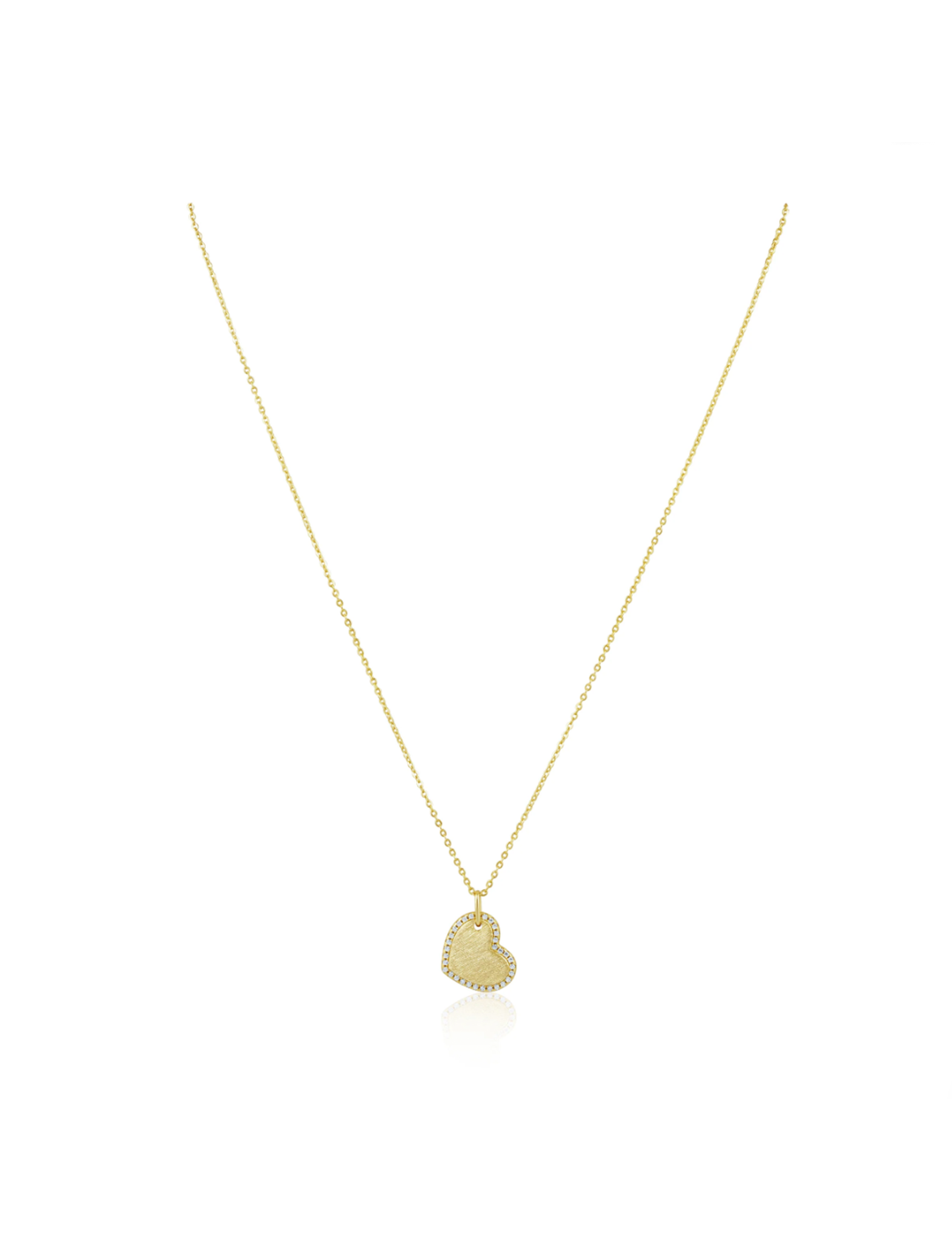 Megan CZ Heart Necklace, Gold