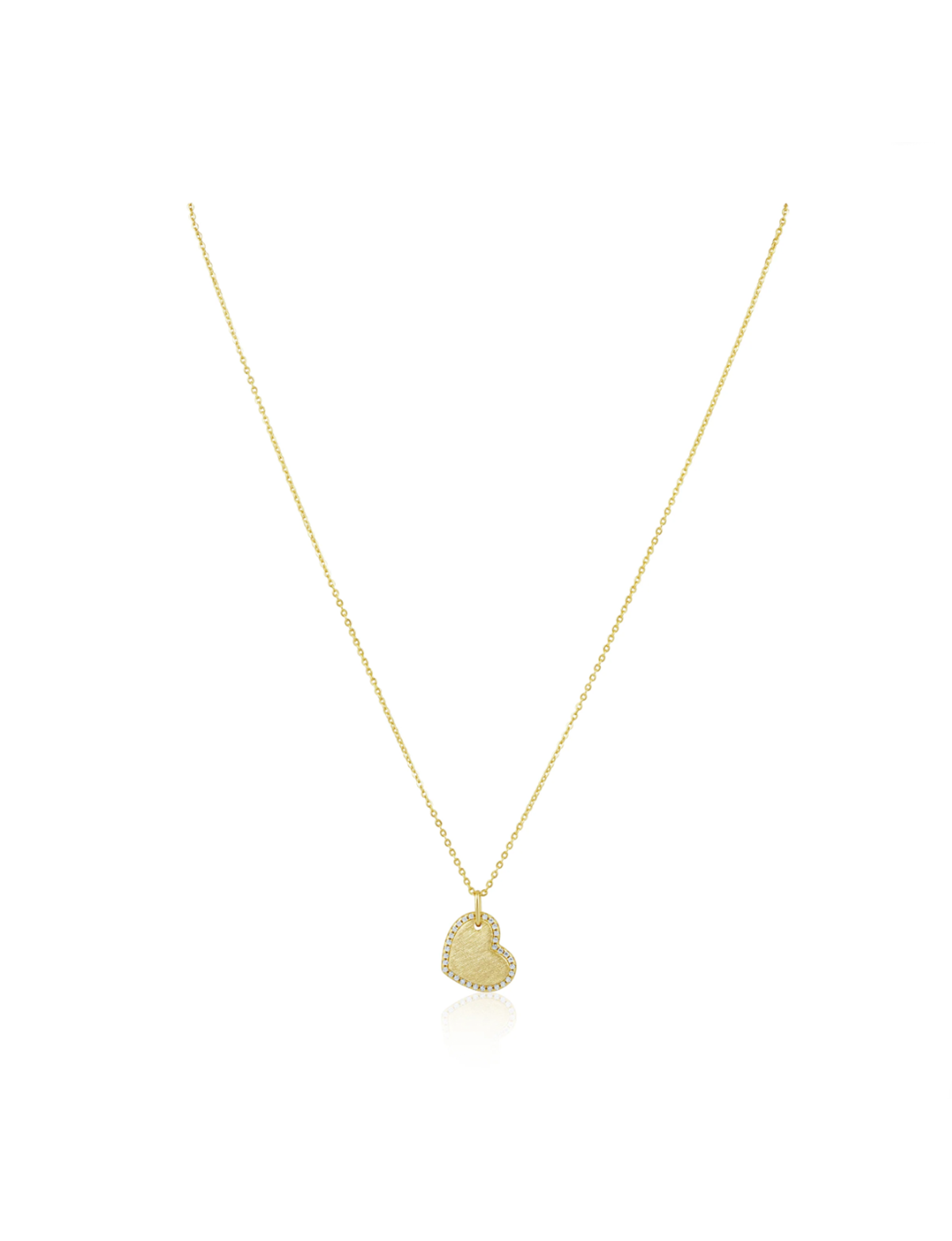 Megan CZ Heart Necklace, Gold