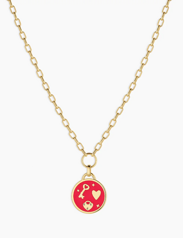 Love U Coin Necklace, Gold