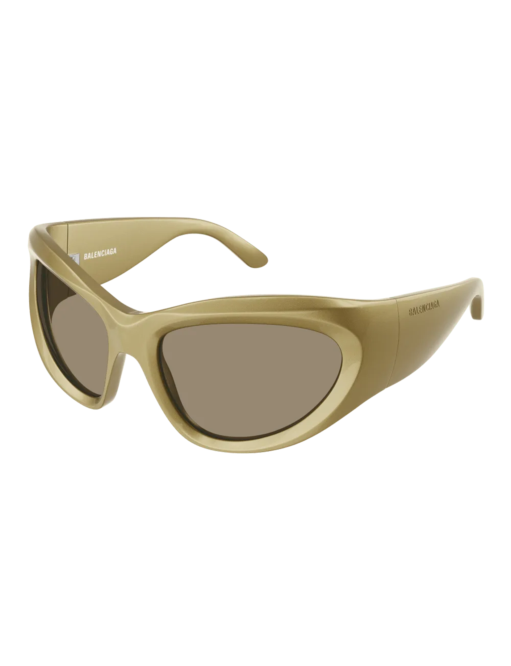 Balenciaga BB0228S-004 Sunglasses, Gold/Brown